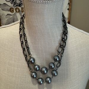 5 for $30 Gray Metallic Pearl Jewelry Set Necklace and Bracelet